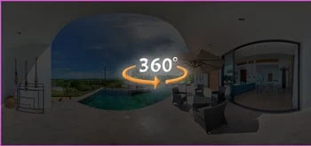 Acces visite virtuelle 360 de la villa 4 chambres