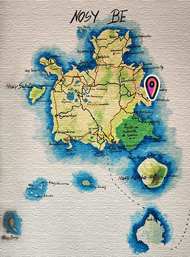carte hotel manga soa nosy be Localisation hotel manga soa a nosy be
