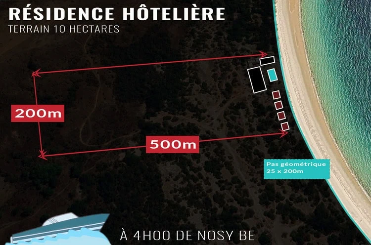 vente residence hoteliere sur 10 hectares de terrain à 4h00 de nosy be en bateau