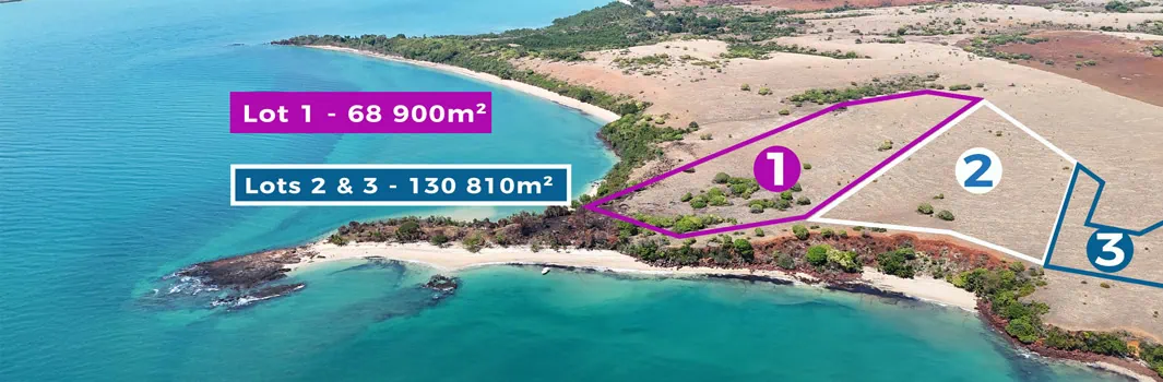 2 lots de terrains à vendre à nosy faly avec plage, ideal pour programme immobilier