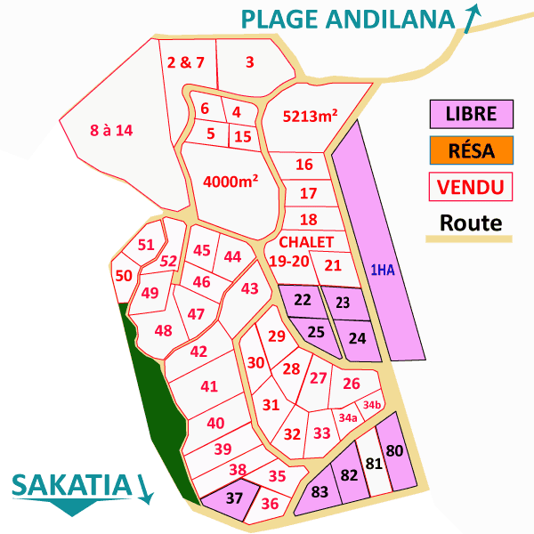 Parcelles libres au 27 octobre 2025