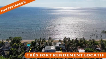 Vue aérienne d’une villa à vendre à Nosy Be offrant un fort rendement locatif pour investisseur recherchant un bien proche de la mer