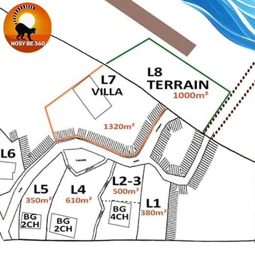 Plan des parcelles de la résidence de la baie