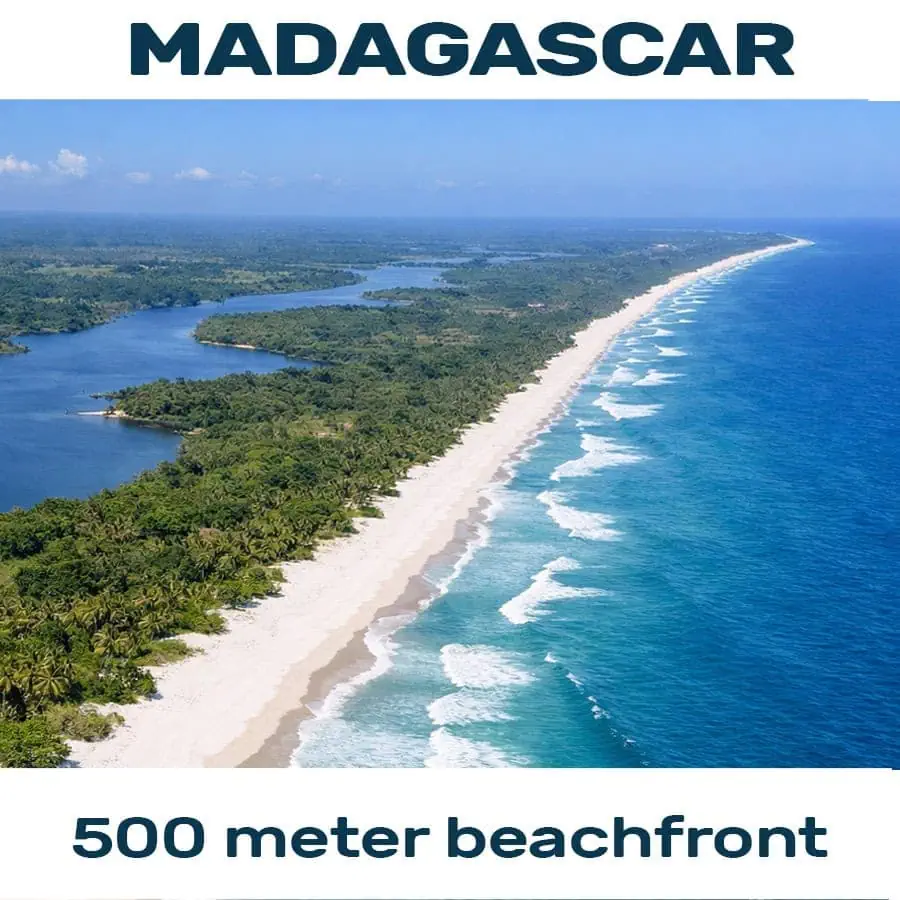 Terrain à Madagascar avec grande plage naturelle, idéal pour l’implantation d’un établissement hôtelier
