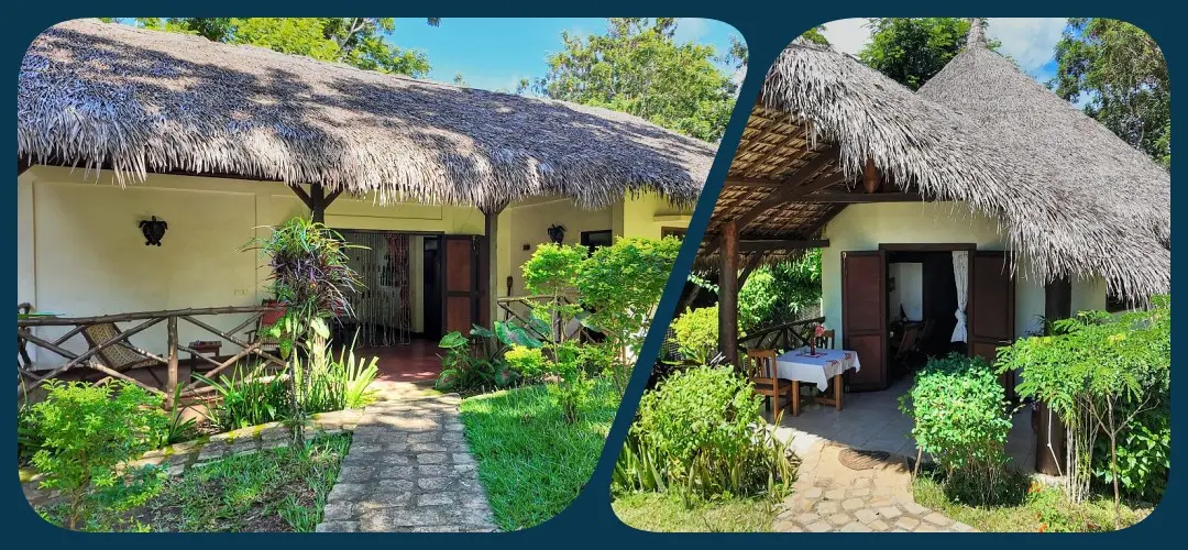 Vue mer panoramique depuis une villa à Nosy Be avec terrasse et environnement tropical proche de la plage