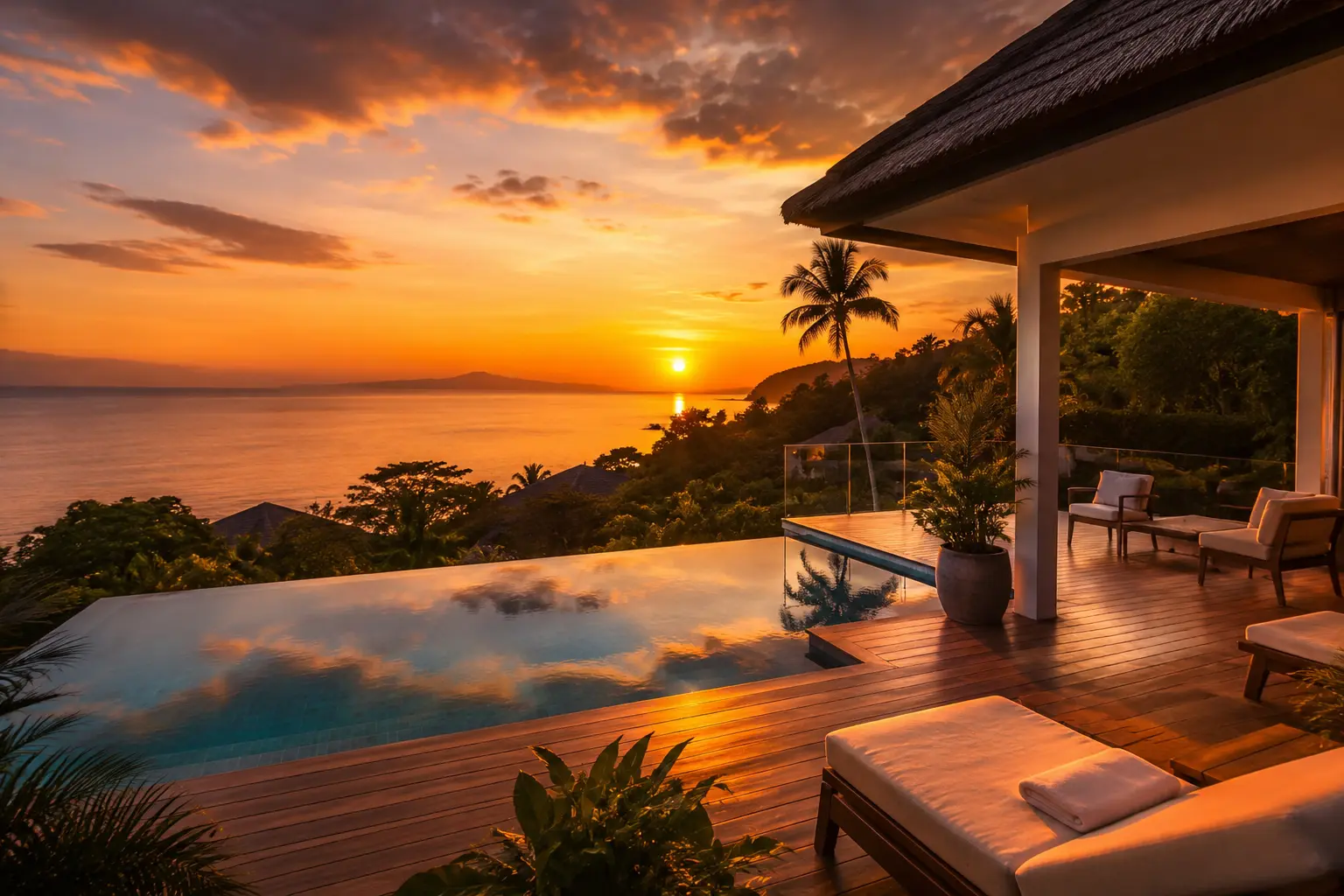 Villa avec coucher de soleil à Nosy Be pendant la meilleure période pour visiter et investir à Madagascar