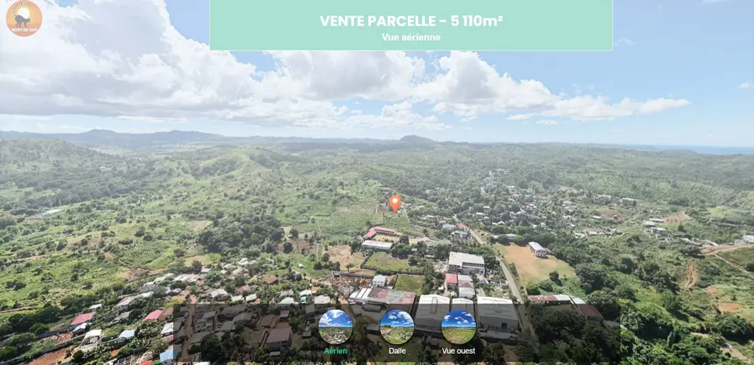 Accès à la visite virtuelle 360 d’un terrain avec vue mer à Hell Ville Nosy Be