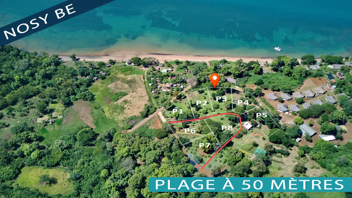 Plan des terrains à vendre de la Résidence Marotia à Befefika Nosy Be à proximité de la plage et du futur golf