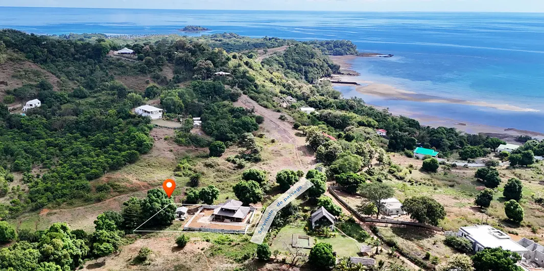 Vue aérienne maison neuve à vendre à Nosy Be proche plage