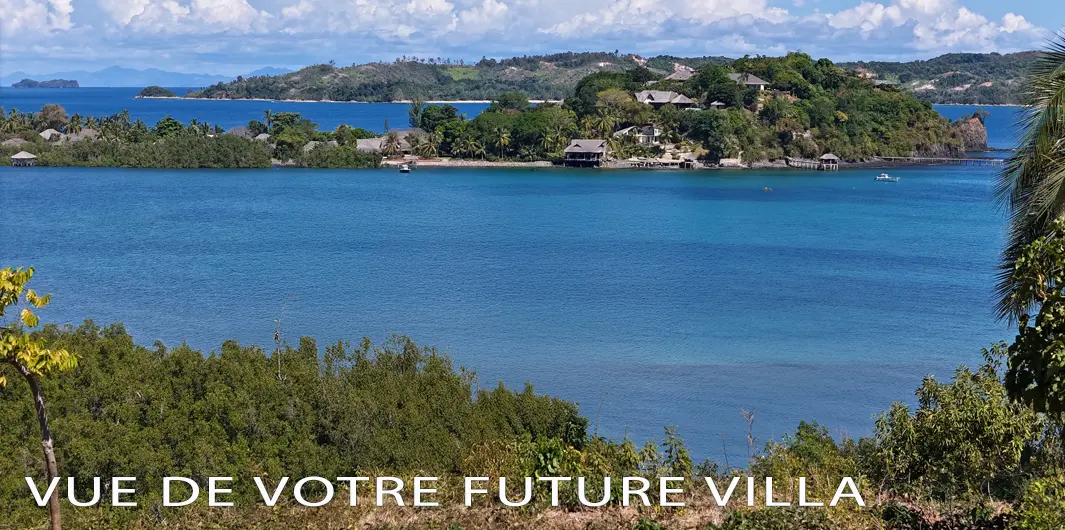 Vue mer depuis l'emplacement de la future villa sur un terrain à vendre à Andilana