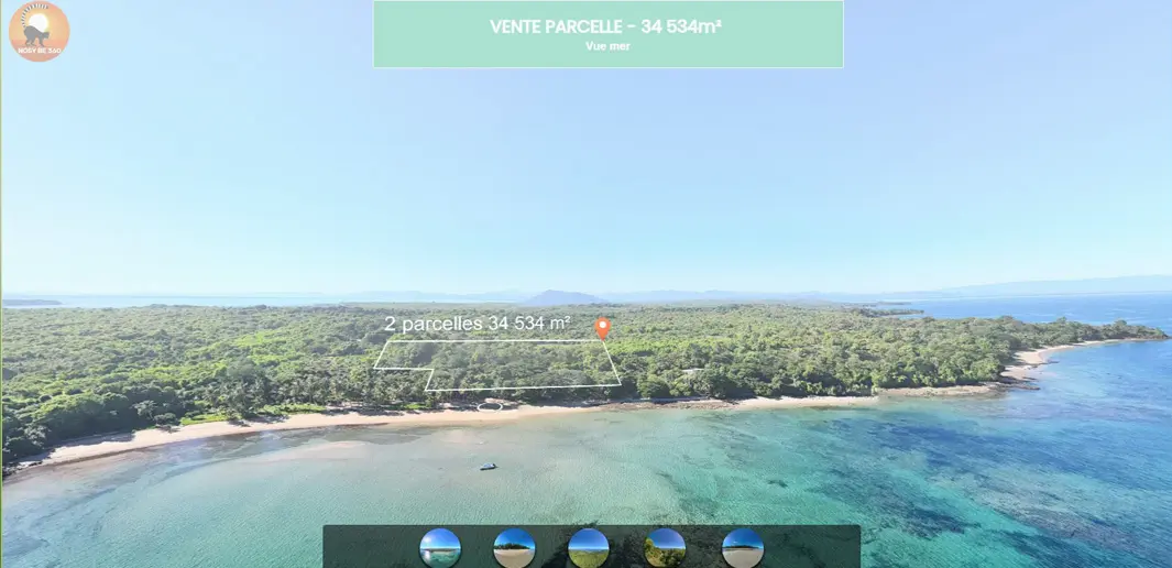 Accéder à la visite virtuelle 360° du terrain à vendre à Ampasindava face à Nosy Komba et Nosy Be
