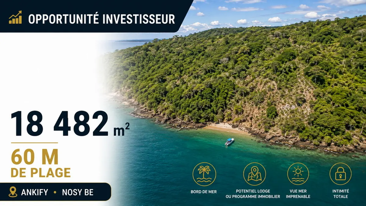 Terrain de 18 482 m² à Ankify en bord de mer pour lodge ou projet immobilier