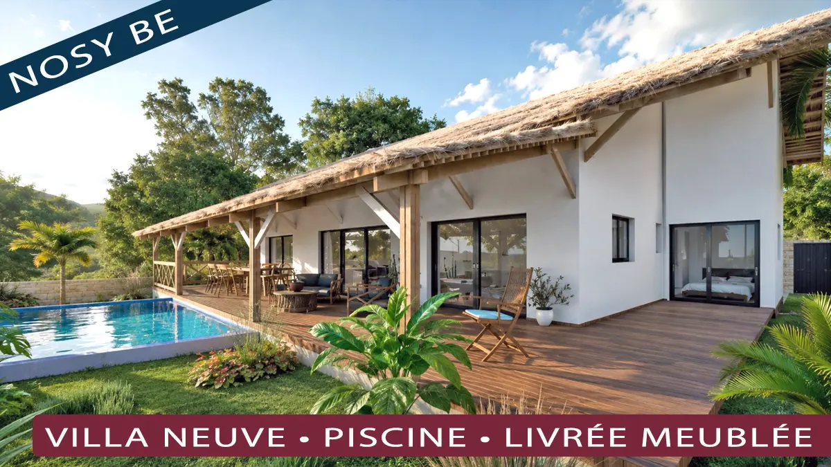Villa neuve avec piscine à Nosy Be livrée meublée et équipée